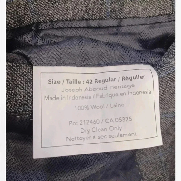 Joseph  Aboud 100% Wool Slim Fit Grey Blazer Jacket Size 42R - Picture 13 of 15
